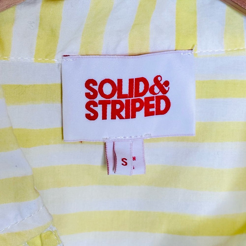 Solid & Striped Lemon Print Button Down Shirt Siz… - image 3